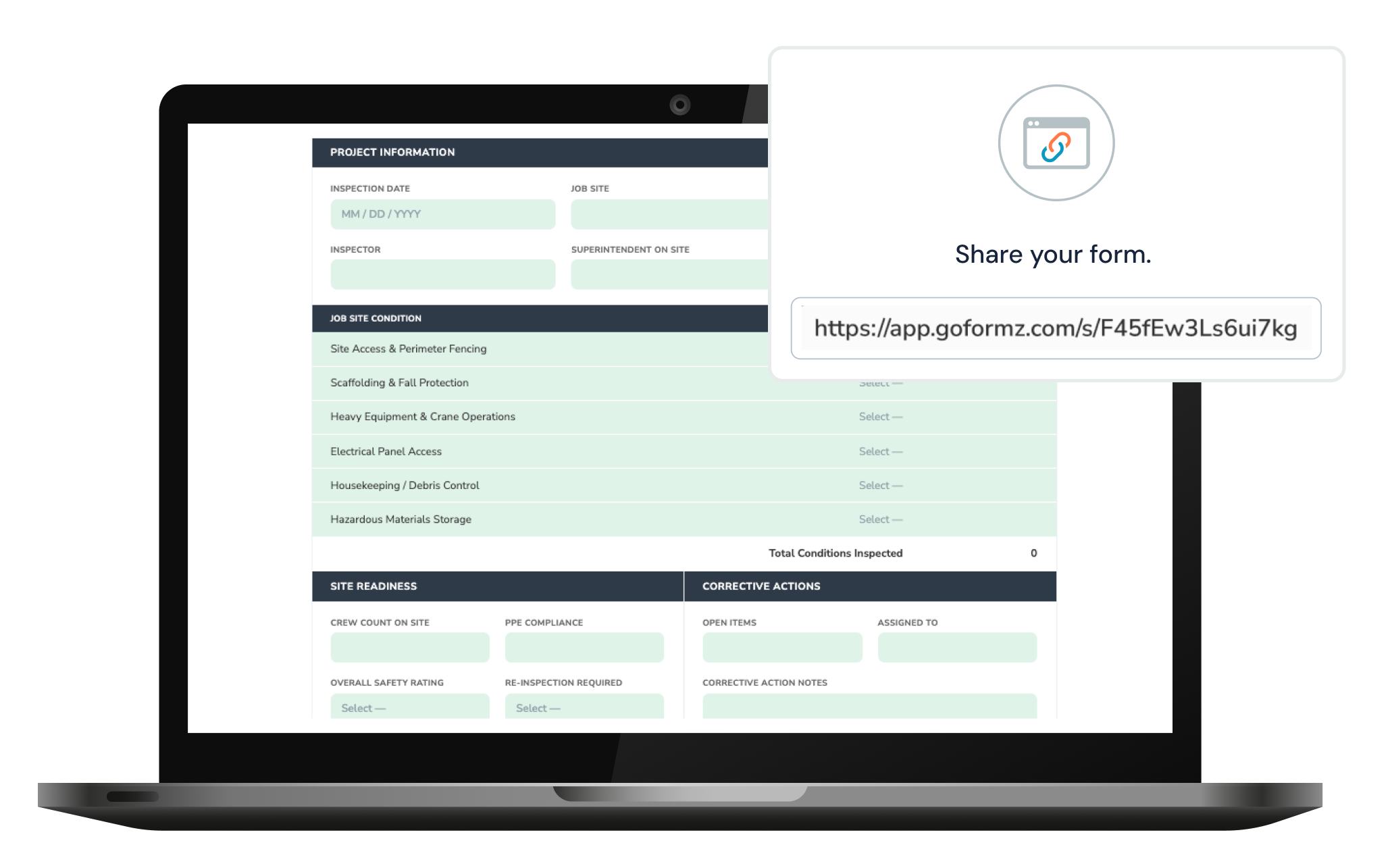 With Public Forms, contractors, inspectors, and landowners can fill out any GoFormz form right from their own phone